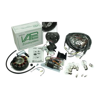 Vape 3 Set E Zündung + Kabelbaum inkl. Lampen für Simson S51 S50 S53 S70 Motor Lichtmaschine 12V 100W Rotor vergossen