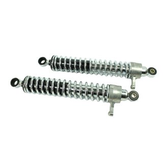 Stoßdämpfer verchromt Federbeine Federung hinten 2-fach verstellbar für MZ ETZ TS ES 125 150 250 251 301 Auge-Auge 385mm