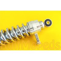 Stoßdämpfer verchromt Federbeine Federung hinten 2-fach verstellbar für MZ ETZ TS ES 125 150 250 251 301 Auge-Auge 385mm