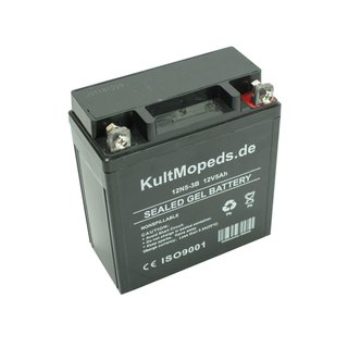 Batterie Gel Akku 12V 5Ah für Simson S51 S50 S53 SR50 SR80 Vape auch MZ ES TS ETZ 125 150