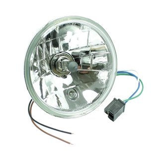 H4 Klarglas Reflektor für Simson S51 S70 S53 KR51 Schwalbe Halogen 12V Scheinwerfer Einsatz E-Zeichen