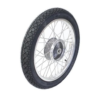 High End Komplettrad auf Alufelge 16 Zoll mit Edelstahl Speichen für Simson S51 KR51 Schwalbe Star Sperber Habicht Duo Reifen Heidenau K36/1 vorn + hinten passend