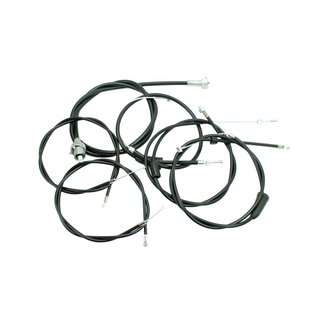 Bowdenzug Satz MZ ES125, ES150 normaler Lenker, schwarz Gas, Kupplung, Bremse vorn + hinten, Choke, Tachowelle