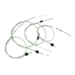4 Bowdenzüge grau Simson KR51/1 S Schwalbe Halbautomatik Hycomat Bowdenzug Bremse Choke Gas Bremse hinten neuer Typ mit Gewinde