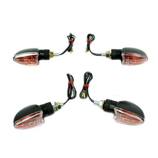 4 Tuning Mini Blinker 12V schwarz kurz für Simson S51 S50 S70 S53 E-Zeichen MZ ETZ TS RT ES 125 150 250 schwarz M8 12V TÜV
