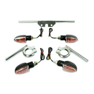 4 Tuning Mini Blinker schwarz 12V 21W Halterungen für Simson S51 S50 S70 S53 E-Zeichen