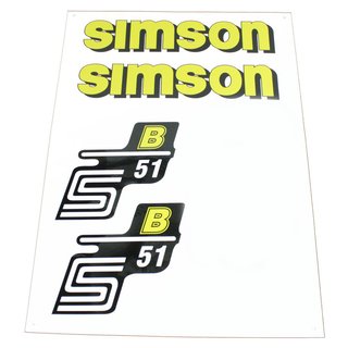 Aufkleber gelb für Simson S51 B S50 S70 Schriftzug Tank Sticker Kleber