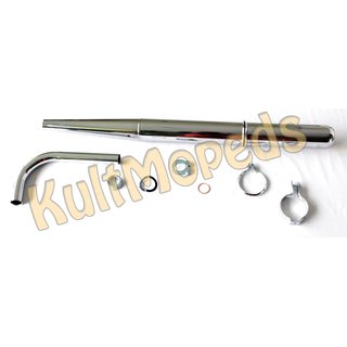 Auspuff + Krümmer + Schellen 32mm für Simson KR51/1 Schwalbe Sperber Star Habicht Duo Tuning