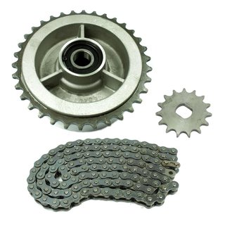Kettenkit Kette 112 Glieder + Ritzel 15 + 34Z pas f Simson KR51/2 Schwalbe