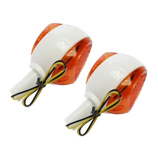 Paar Blinker LED 6V weiß orange mit E-Zeichen für Simson KR51 Schwalbe Star Sperber Habicht ES 150 125 175 Ochsenauge
