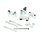 Set Lenker Auflagen oben + unten + Schrauben für Simson S51 S50 S70 S53 für 22mm verchromt Klemmen 