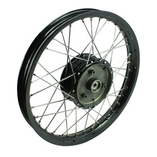 Felge schwarz 1,5x16, Nabe schwarz Speichen Edelstahl für Simson S51 S50 S53 Spatz Star Star Sperber Habicht KR51 Schwalbe Duo