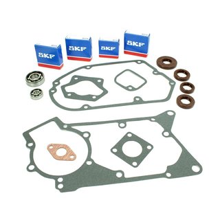 Set Motor SKF Lager + NJK Simmerringe braun + Dichtsatz zur Überholung Regeneration für Simson S51 SR50 KR51/2 Schwalbe S53 S70 MS50 SD50