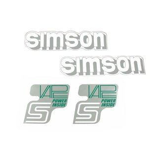 Simson Klebefolie Aufkleber Tank Seitendeckel Vape 3 Elektronik Zündung S51 S50 S70 S53 silber