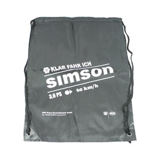 Simson Tasche Bag Schultertasche schwarz Sportbeutel Motiv "Klar fahr ich Simson"
