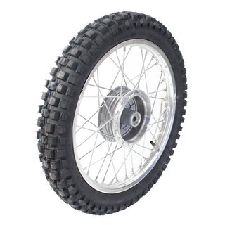 Komplettrad mit Mefo Crossreifen pas. für Simson S51 S50 KR51 Schwalbe Star Sperber Habicht Alufelge poliert