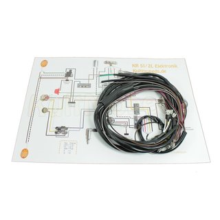Kabelsatz Kabelbaum + Schaltplan für Simson KR51 Schwalbe SR4 Star Sperber Habicht