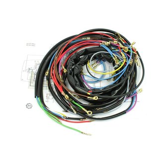 Kabelbaum Kabelsatz mit farigem Schaltplan für MZ ES250/1 ES250/2 ES 175/1 ES175/2