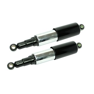 Satz Stoßdämpfer Federbeine schwarz chrom für Jawa 350 Sport 638 639 640 MZ DKW Horex IFA 318mm