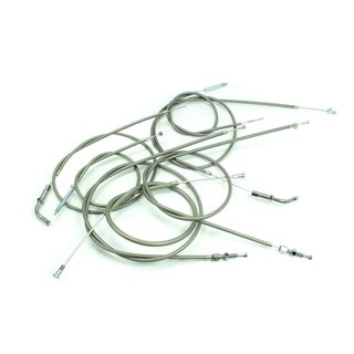 Set 7 Bowdenzüge Seilzüge silbergrau Simson KR50 (ab 70524 bis 86132) Gas Kupplung Schaltung Tupfer Bremsen Bowdenzug