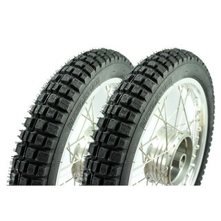 Paar Kompletträder Heidenau K46 Reifen Alufelge Chrom Speichen für Simson S51 S50 KR51 Schwalbe Star Sperber Habicht