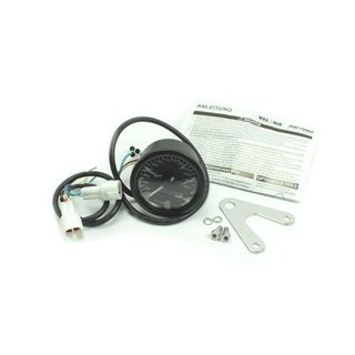 Elektronischer Tachometer Velona, schwarz 260km/h, 60mm Dark universal z.B. für Honda CB350 450 750 Suzuki Yamaha Cafe Racer