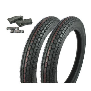 Set Heidenau K34 Reifen + Schlauch Felgenband Mantel Rad 3,50x19 57H M/C 19 Zoll vorn/hinten für Simson AWO 425 Sport Touren BK350 EMW BMW R35