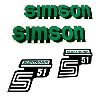Set Klebefolien grün Aukfleber Simson S51 S50 S70 Elektronik Tank + Seitendeckel