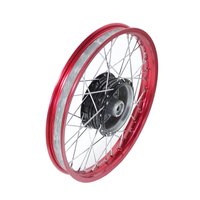 Speichenrad 1,5x16 Felge rot Nabe schwarz für Simson...