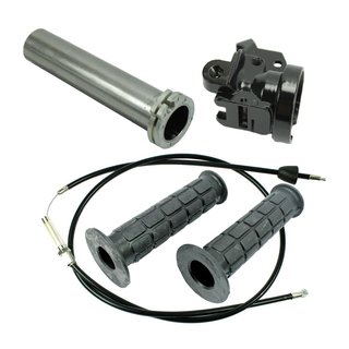 Set Armatur Wickelgasgriff Aluminium Griffe Bowdenzug Lenker rechts für Simson KR51 Schwalbe Star Sperber Habicht Klemmstück
