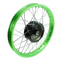 Speichenrad grün, verchromte Speichen Nabe schwarz...