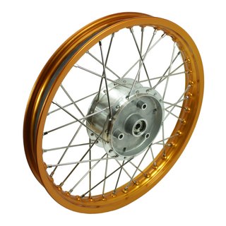 Felge orange mit abgedrehter Nabe für Simson S51 S50 S70 KR51 Schwalbe Spatz Sperber Star Habicht Edelstahlspeichen