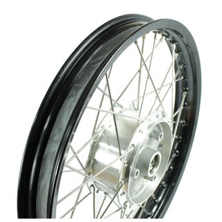 Speichenrad, Felge schwarz Speichen chrom Nabe abgedreht für Simson S51 S50 S53 KR51 Schwalbe Spatz Star Sperber Habicht Duo