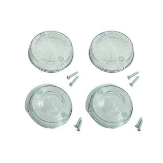 4 Simson Blinker Gläser vorn + hinten Dichtung Schrauben rund klar, weiß mit E-Zeichen 12V S51 S50 SR50  pass f MZ ETZ TS 150 125 250