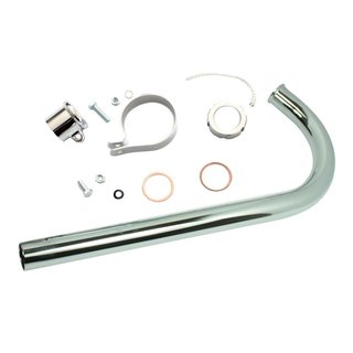 Simson SR4-1 Spatz P/K Krümmer 500 mm für Auspuffrohr chrom Schelle Ø 28 mm Soemtron Motor