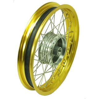 Speichenrad breite Felge 2,15x16 Gold Edelstahl Speichen Nabe silber für Simson S51 S50 S70 S53 KR51 Schwalbe Star Sperber Spatz Habicht Duo