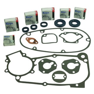 Koyo Lagersatz Dichtsatz Wellendichtringe blau Motor + Getriebe pas. f. Simson KR51/1 S50  Schwalbe Sperber Duo Star Habicht Regeneration Dichtungssatz (Standard Qualität)