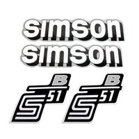 Simson 4 x Klebefolie Aufkleber Tank + Seitendeckel S51 B...