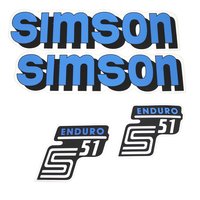 Simson 4 x Klebefolie Tank Aufkleber Seitendeckel S51-E...