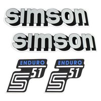 Simson 4 x Klebefolie Tank Aufkleber Seitendeckel S51 E...