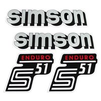Simson 4x Klebefolie Tank Aufkleber Seitendeckel S51 E...