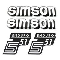 Simson 4 x Klebefolie Tank Aufkleber Seitendeckel S51-E...