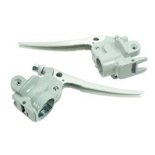 ALU Lenker Armaturen KR51 Schwalbe Star Habicht Sperber grau Aluhebel Klemmstücke Lagermuffen Griffe