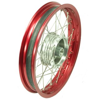 Speichenrad breite Felge 2,15x16 rot Edelstahl Speichen Nabe silber für Simson S51 S50 S70 S53 KR51 Schwalbe Star Sperber Spatz Habicht Duo