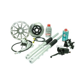Set Umbau auf Scheibenbremse für Simson S51 S50 S53 S70 S83 mit Armatur Bremsschlauch Bremssattel Bremsscheibe Konfigurator