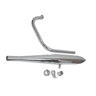 Auspuff Set mit Zigarre für Simson AWO 425 Sport S Krümmer Schellen mit Wulst 35mm chrom